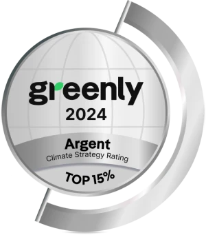 Greenly Climate Strategy Rating Argent 2024, Top 15 %